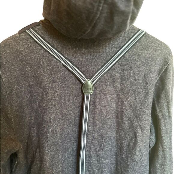 Antony Morato Front Zip Hoodie with Suspenders Gray Size XL - Picture 4 of 5